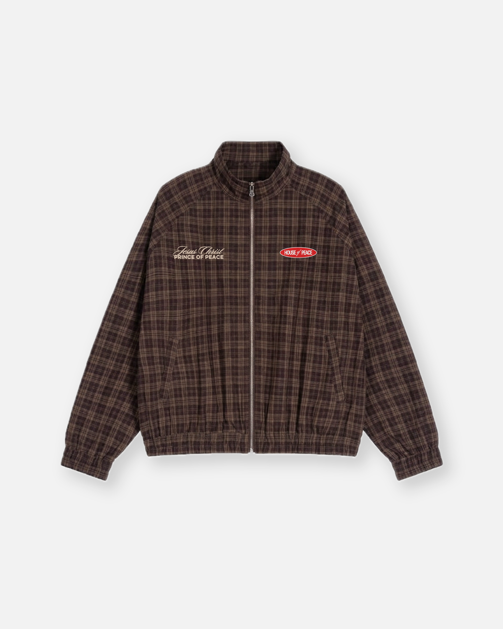 Prince of Peace Brown Plaid Full-Zip Track Jacket | House of Peace®