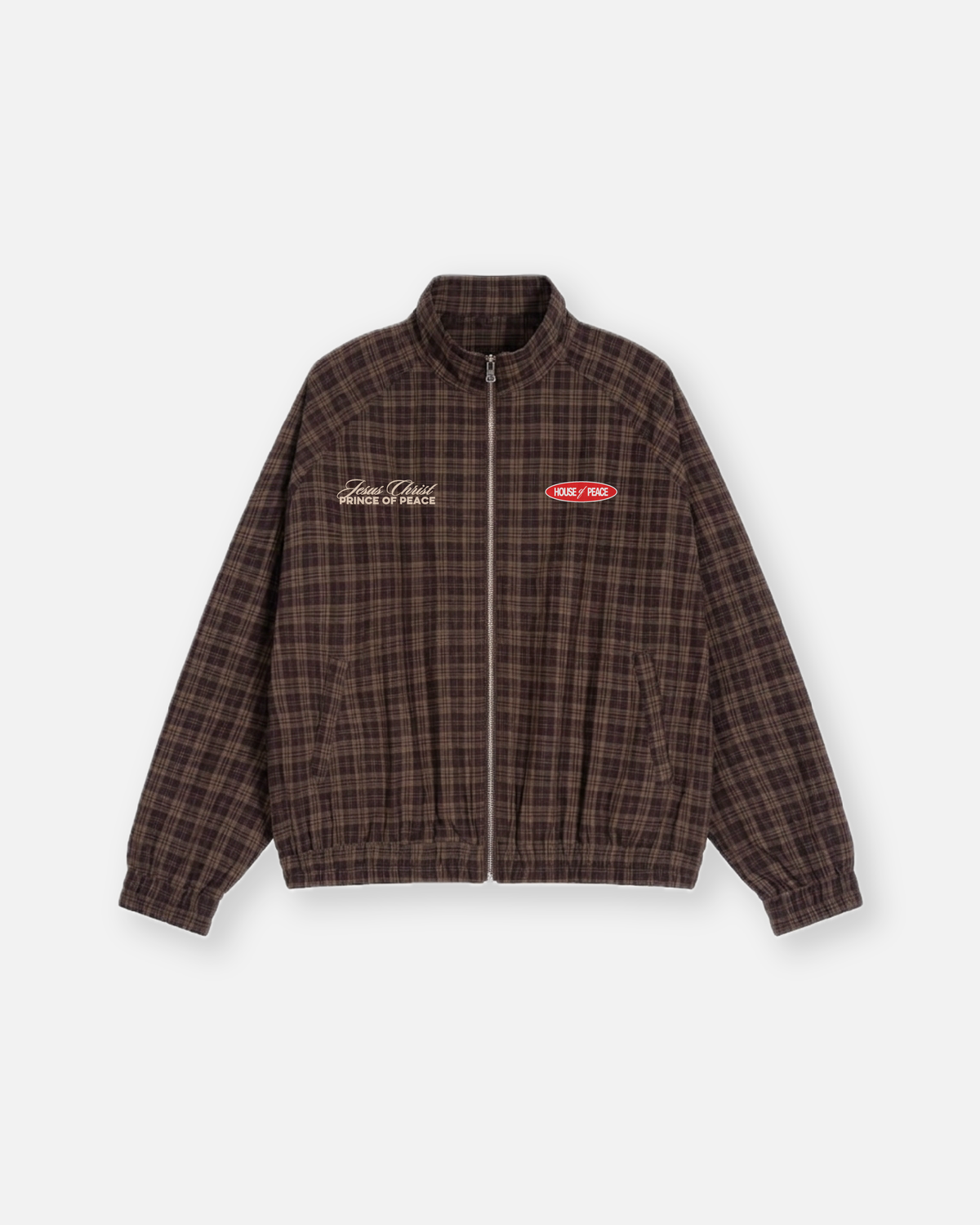 Prince of Peace Brown Plaid Full-Zip Track Jacket | House of Peace®