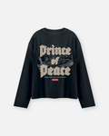 Retro Prince of Peace Black Sunfade Boxy Long Sleeve | House of Peace®