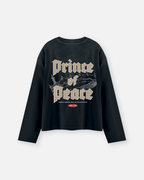 Retro Prince of Peace Black Sunfade Boxy Long Sleeve | House of Peace®