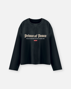 Retro Prince of Peace Black Sunfade Boxy Long Sleeve | House of Peace®