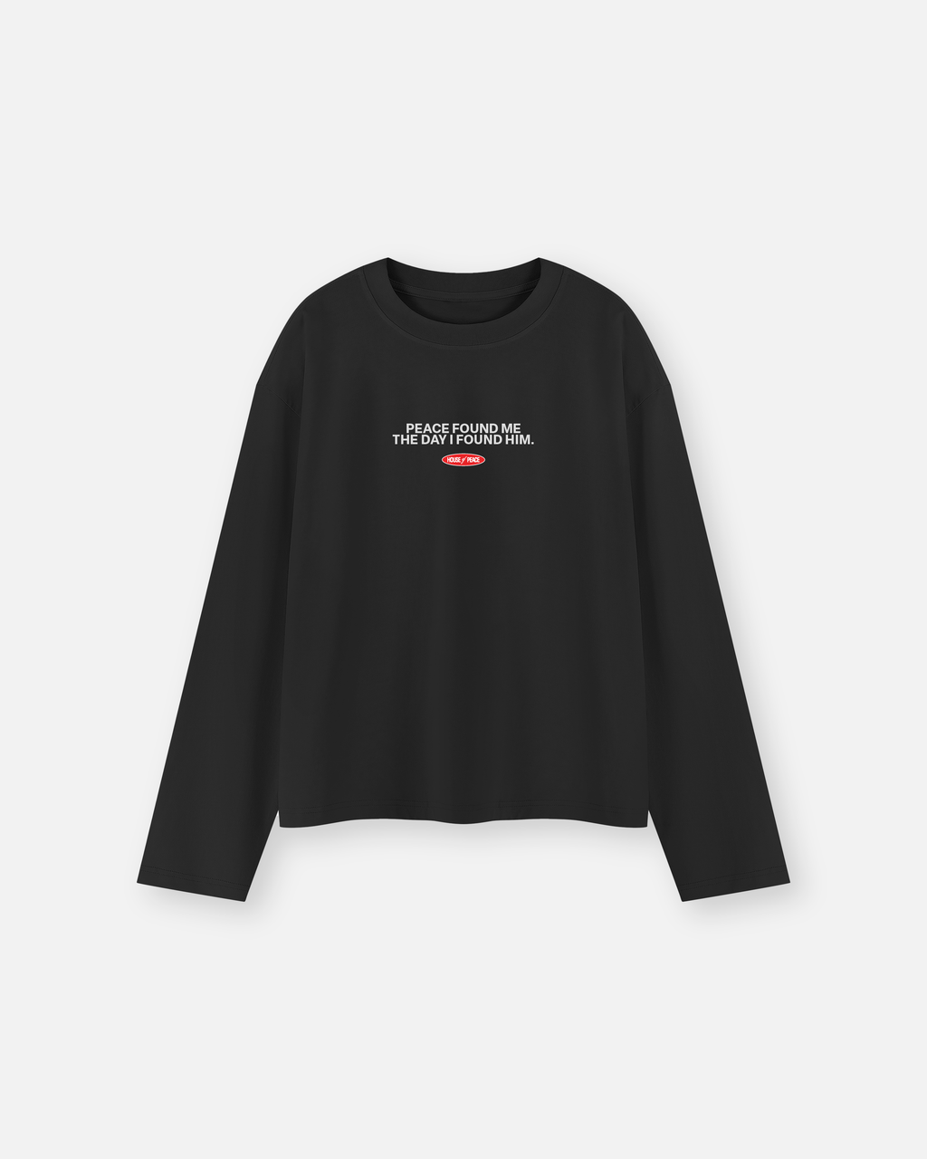 Prince of Peace Black Vintage Wash Boxy Long Sleeve | House of Peace®