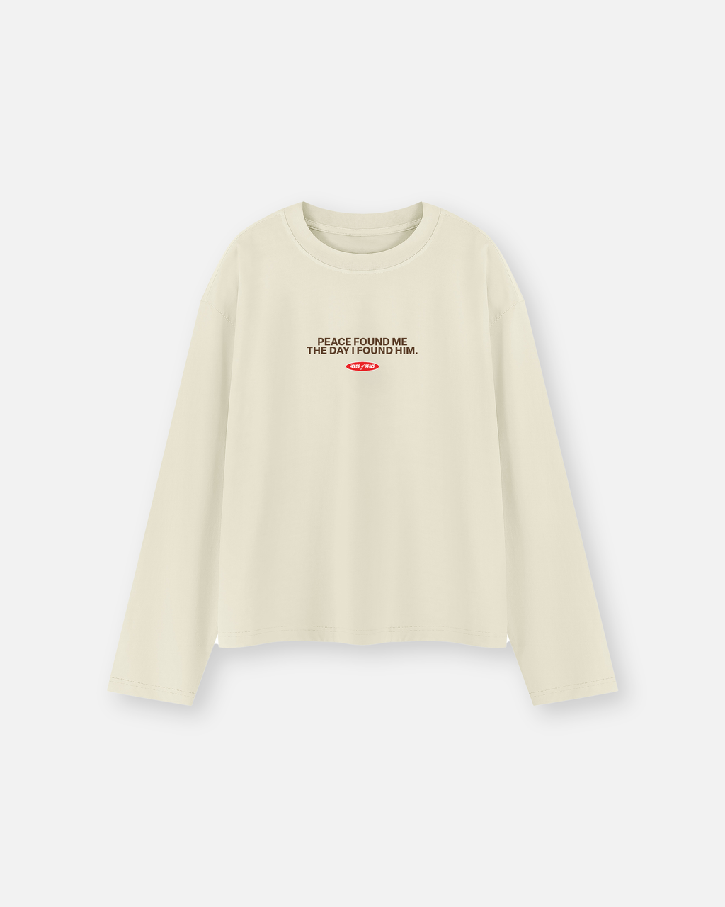 Prince of Peace Beige Vintage Wash Boxy Long Sleeve | House of Peace®