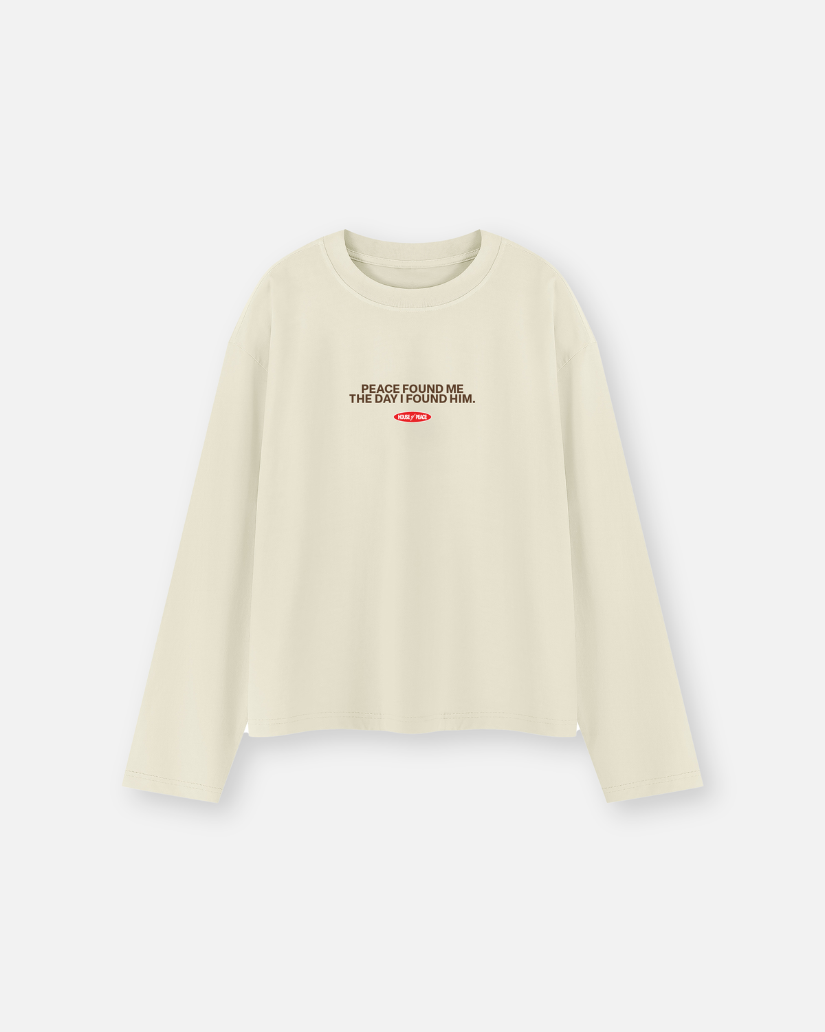 Prince of Peace Beige Vintage Wash Boxy Long Sleeve | House of Peace®
