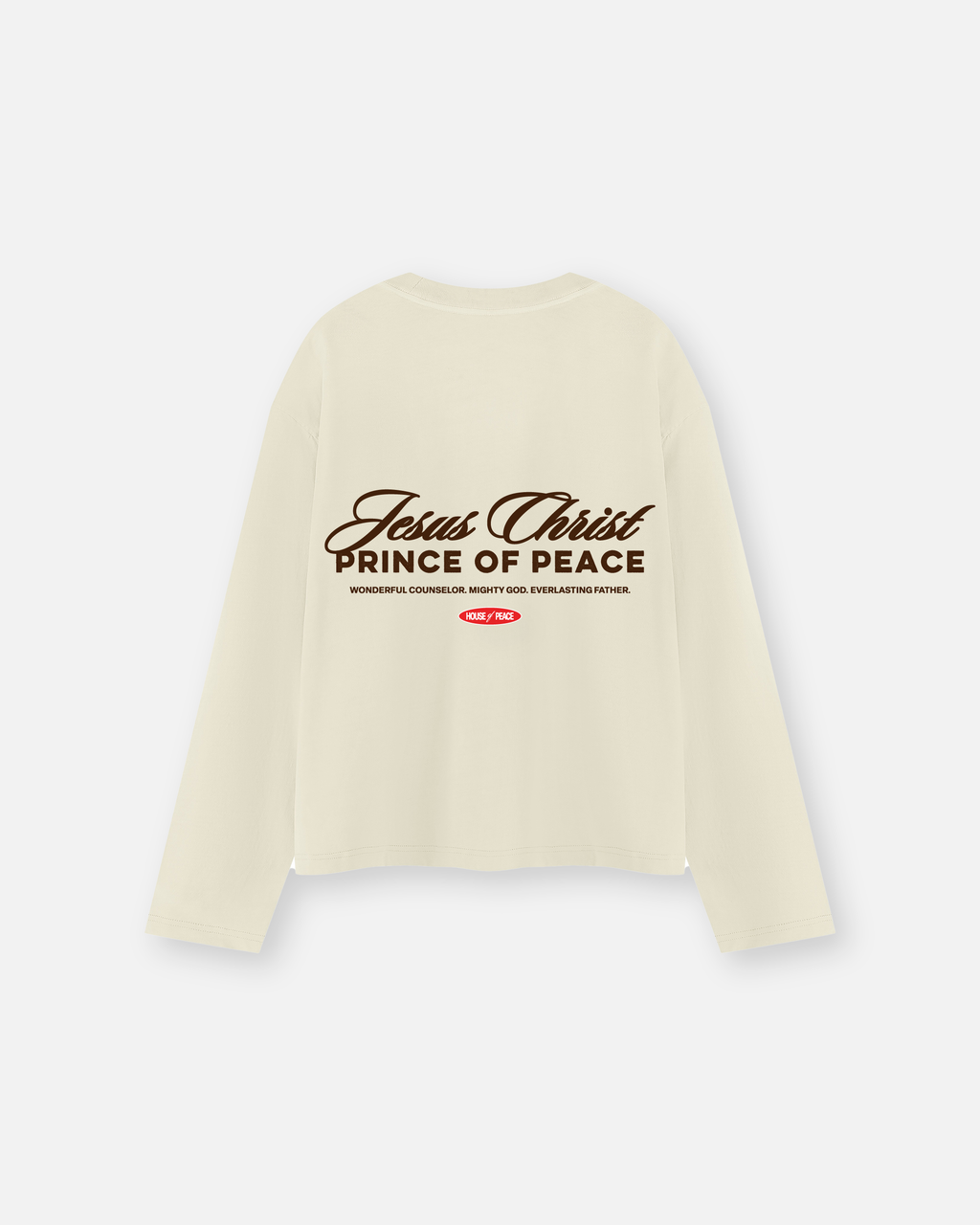 Prince of Peace Beige Vintage Wash Boxy Long Sleeve | House of Peace®