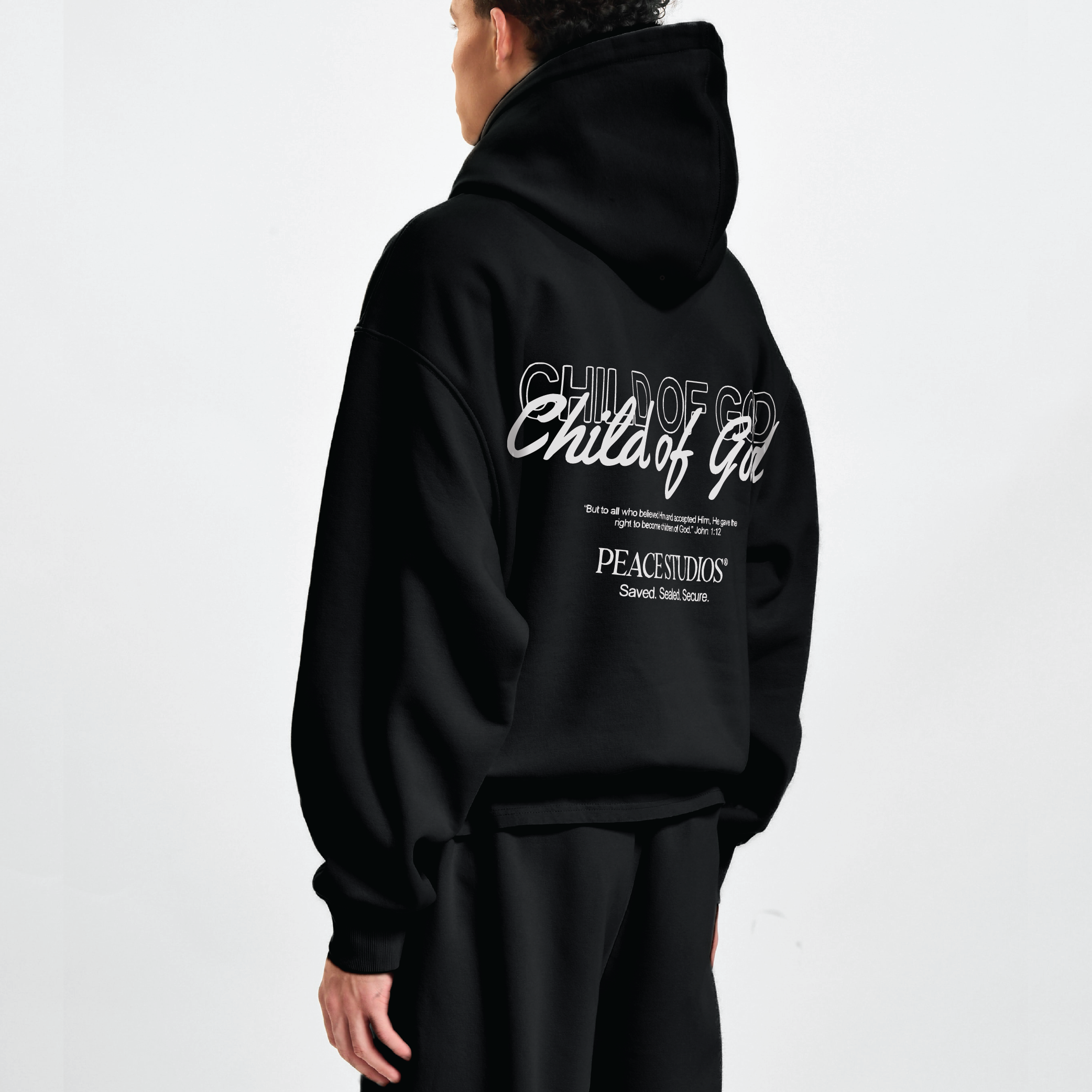 Child of God Black Oversized Heavyweight Hoodie | House Of Peace®