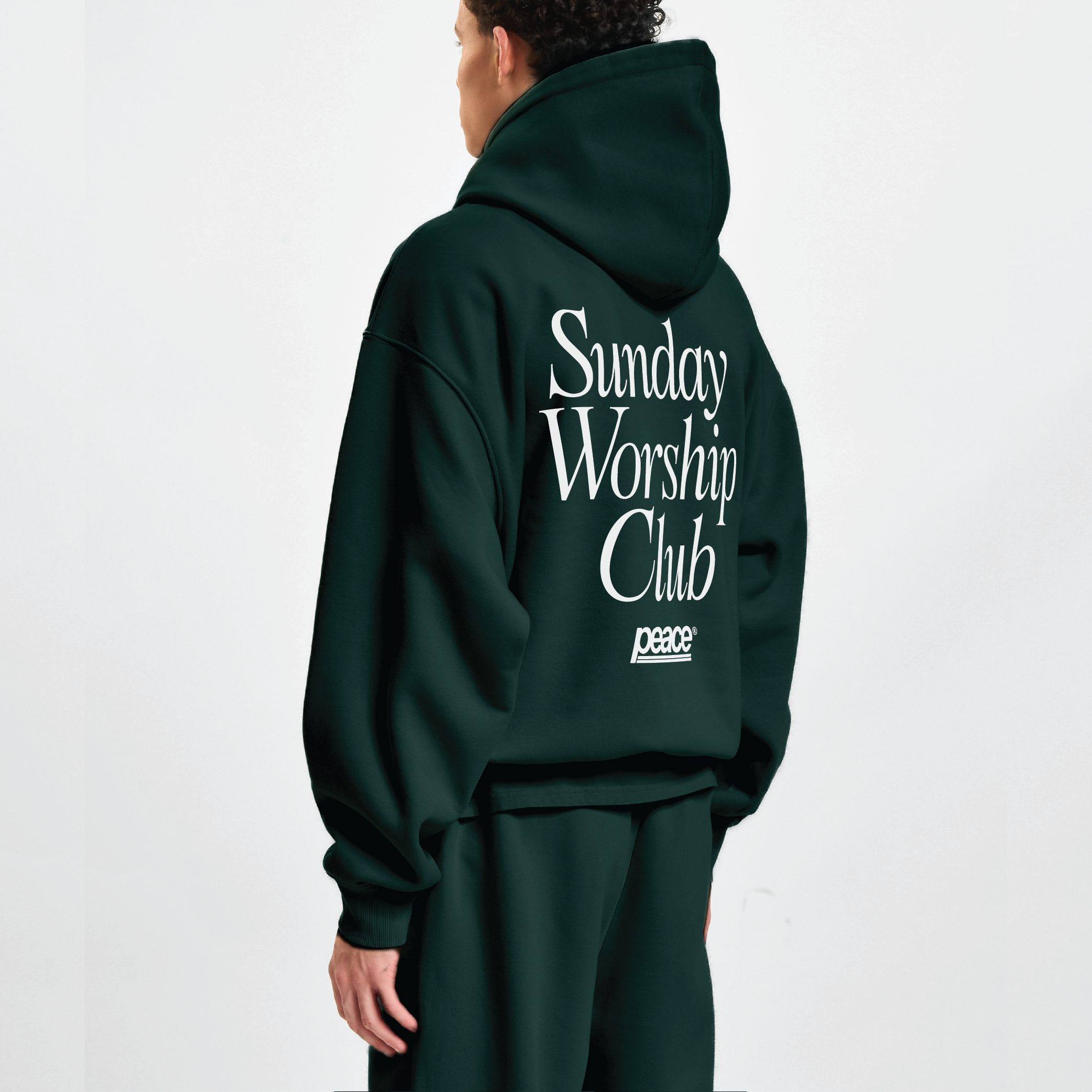 Sunday Worship Club Green Oversized Heavyweight Hoodie | Peace® ODMPOD