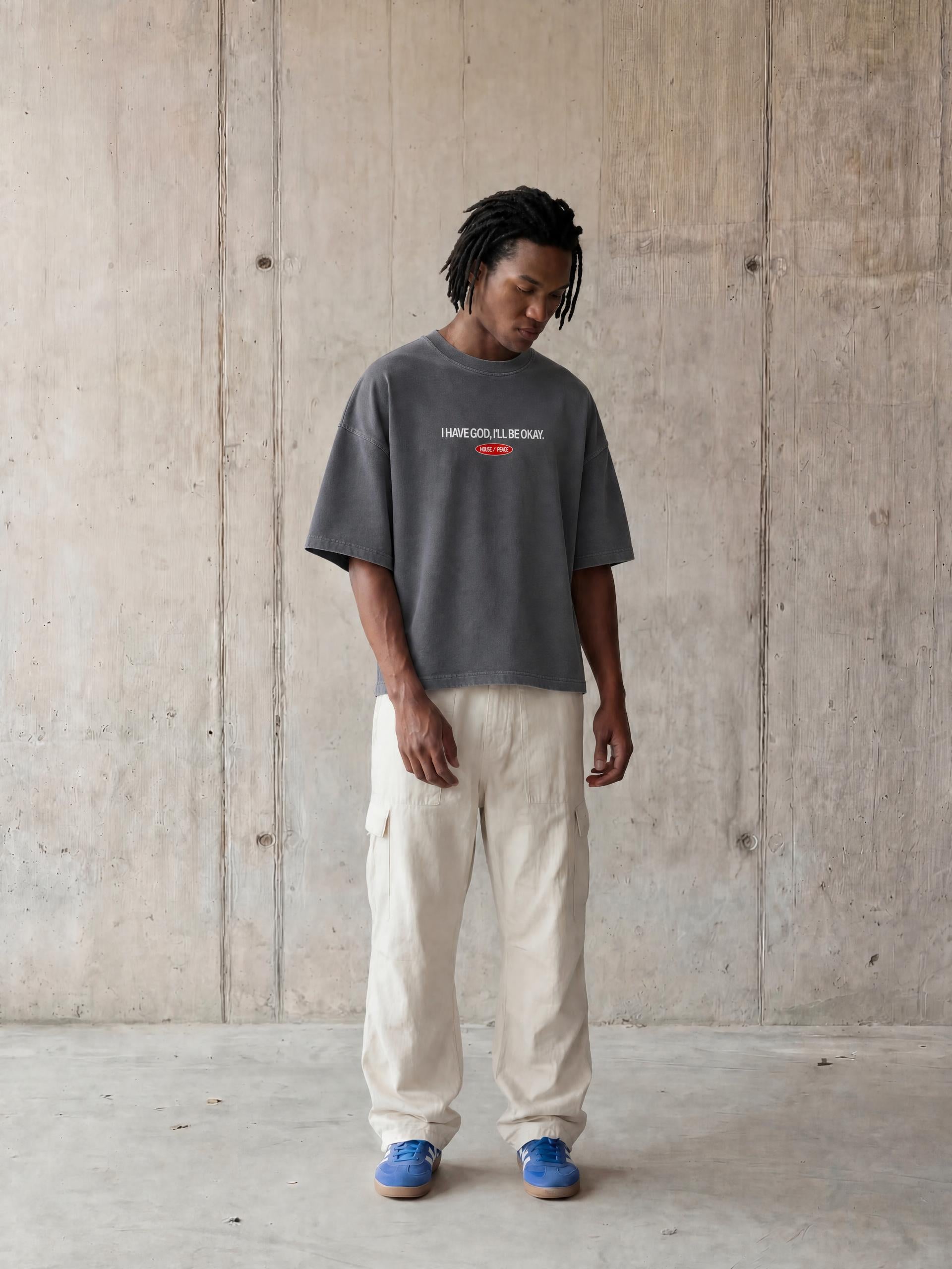 I Have God Vintage Gray Washed Boxy T-Shirt | House of Peace®