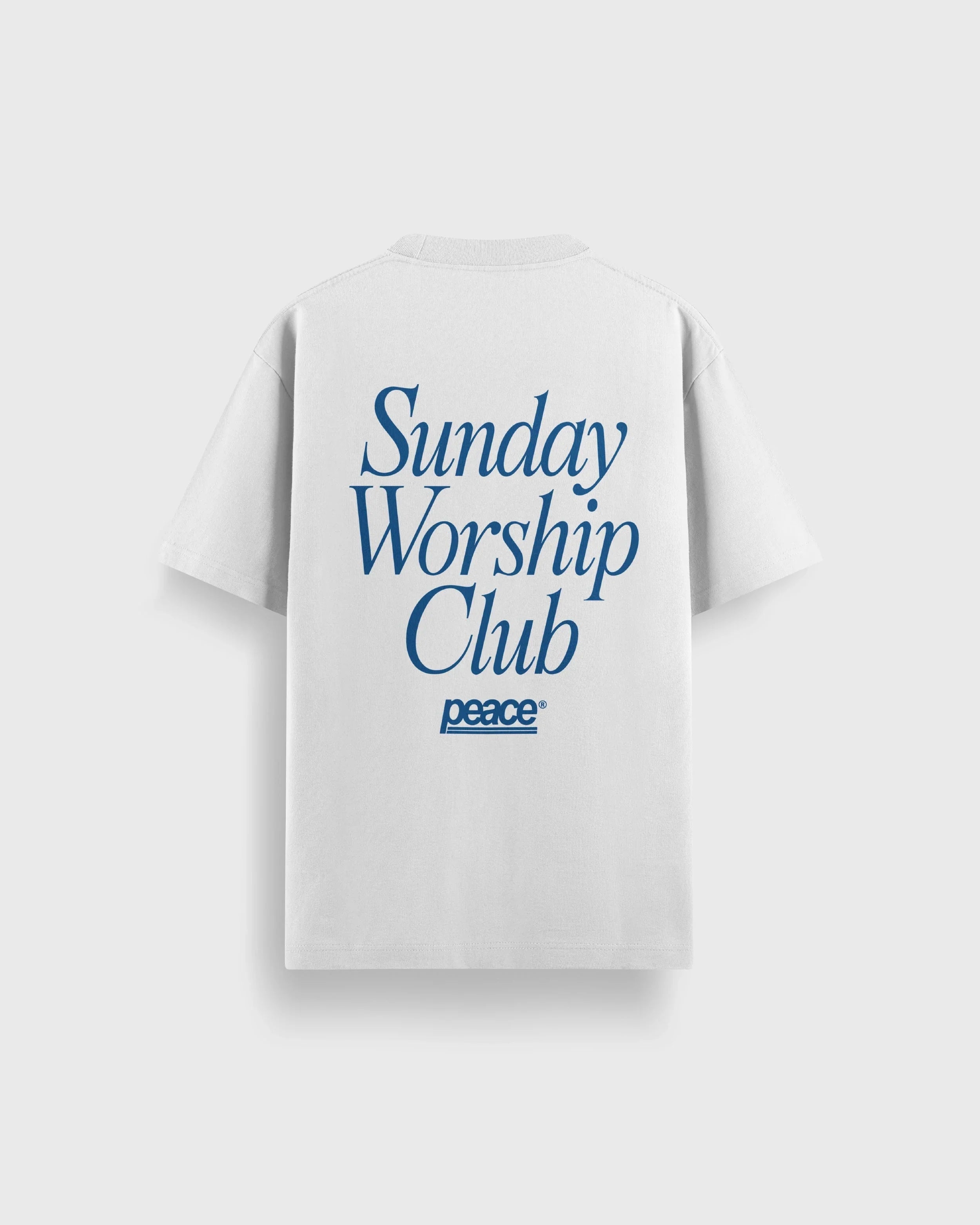 Sunday Worship Club White Loose Fit Heavyweight Tee | Peace® ODMPOD