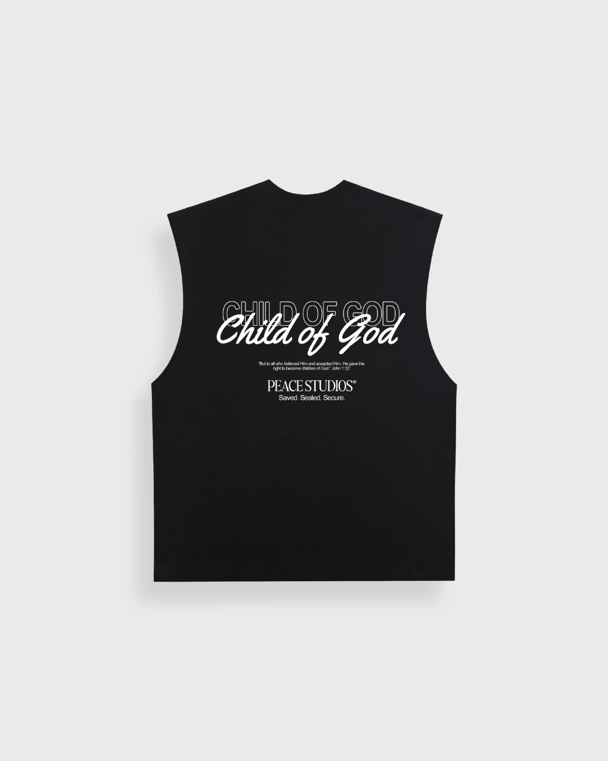 Child of God Black Raw Edge Tank Top | House Of Peace®