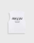 Child of God White Raw Edge Tank Top | House Of Peace®