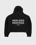 Know Jesus, Know Peace Premium Black Boxy Hoodie | House Of Peace®