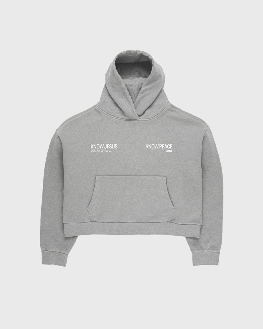 Know Jesus, Know Peace Premium Gray Boxy Hoodie | House Of Peace®