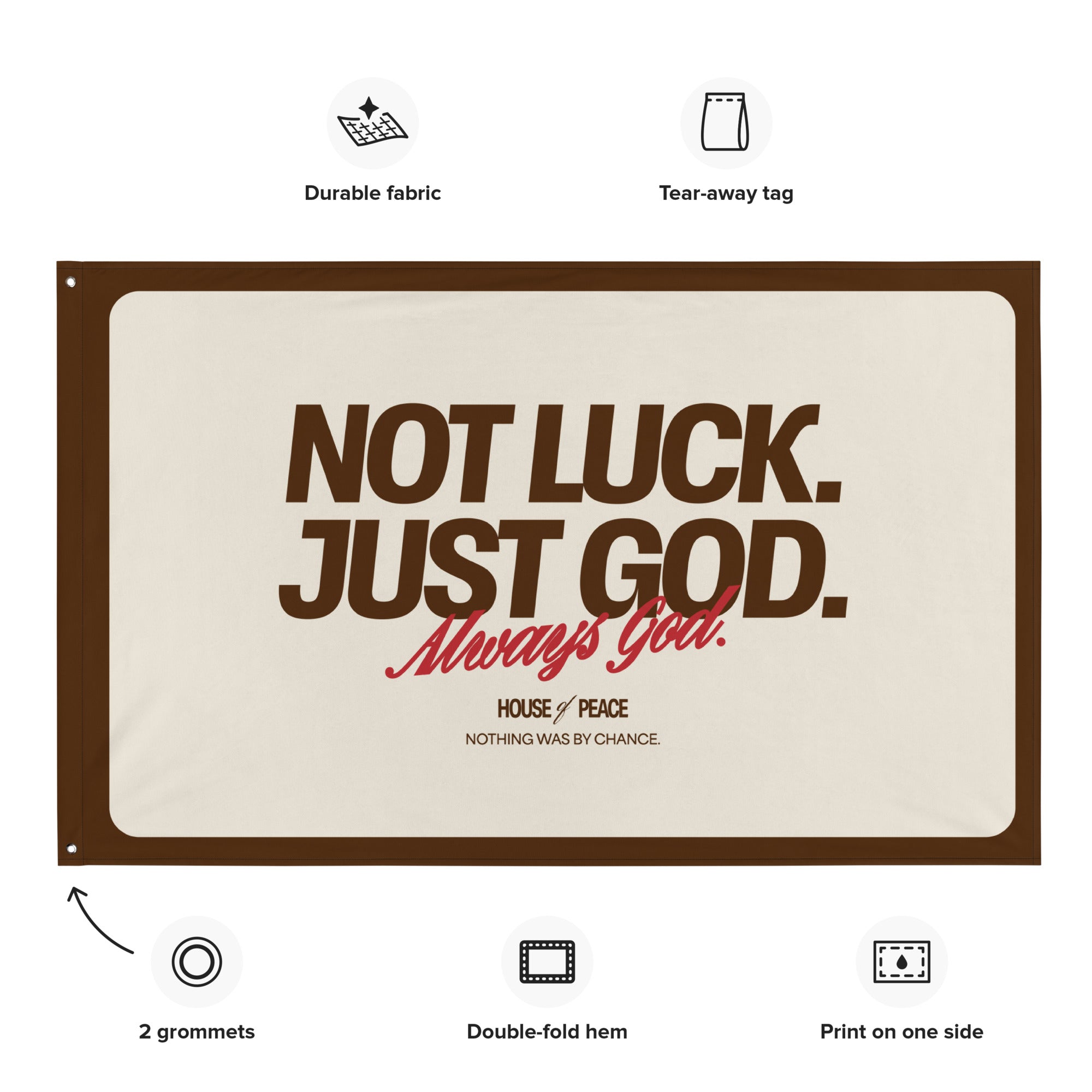 Not Luck Just God Banner Wall Decor Hanging | House of Peace®