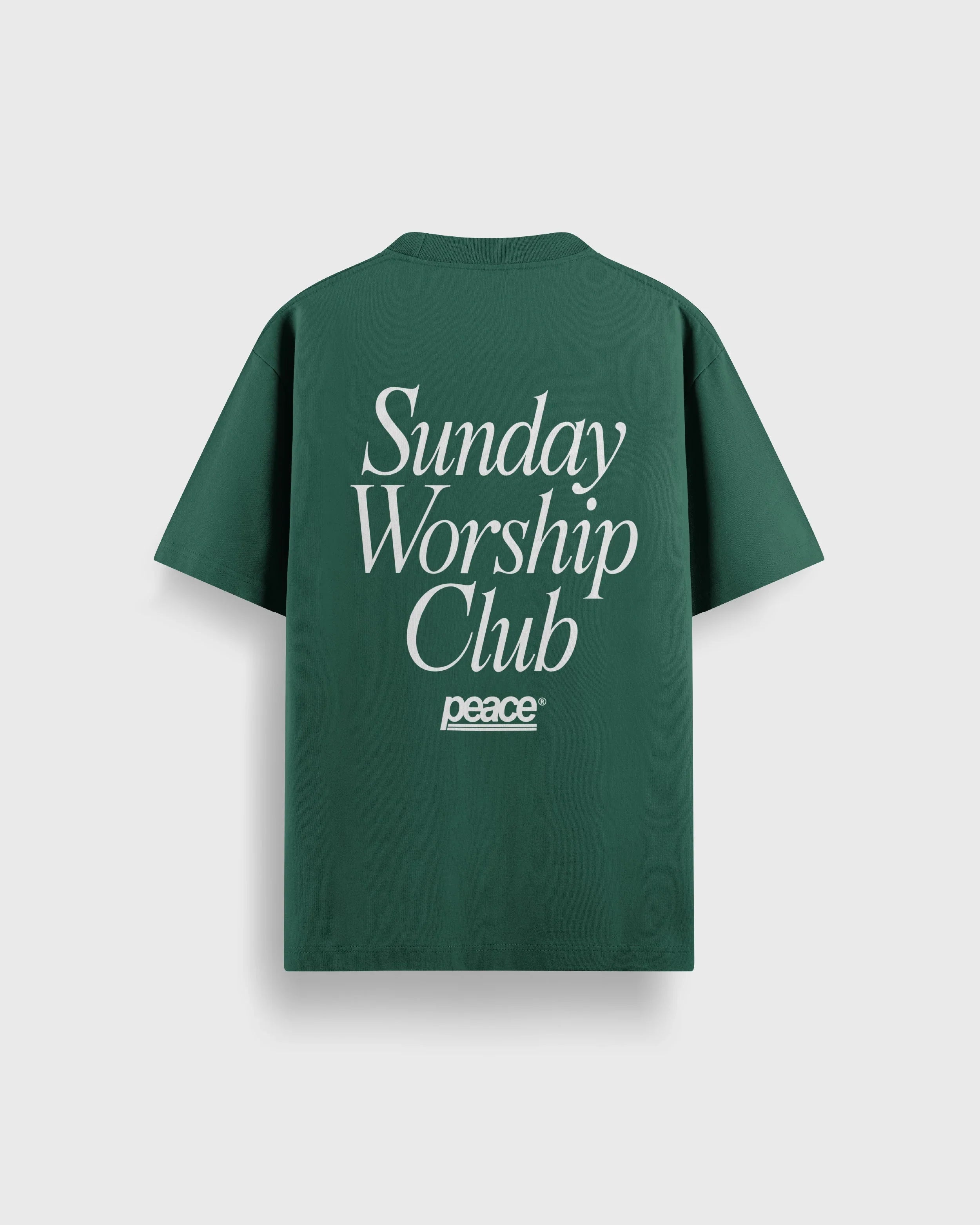 Sunday Worship Club Green Loose Fit Heavyweight Tee | Peace® ODMPOD