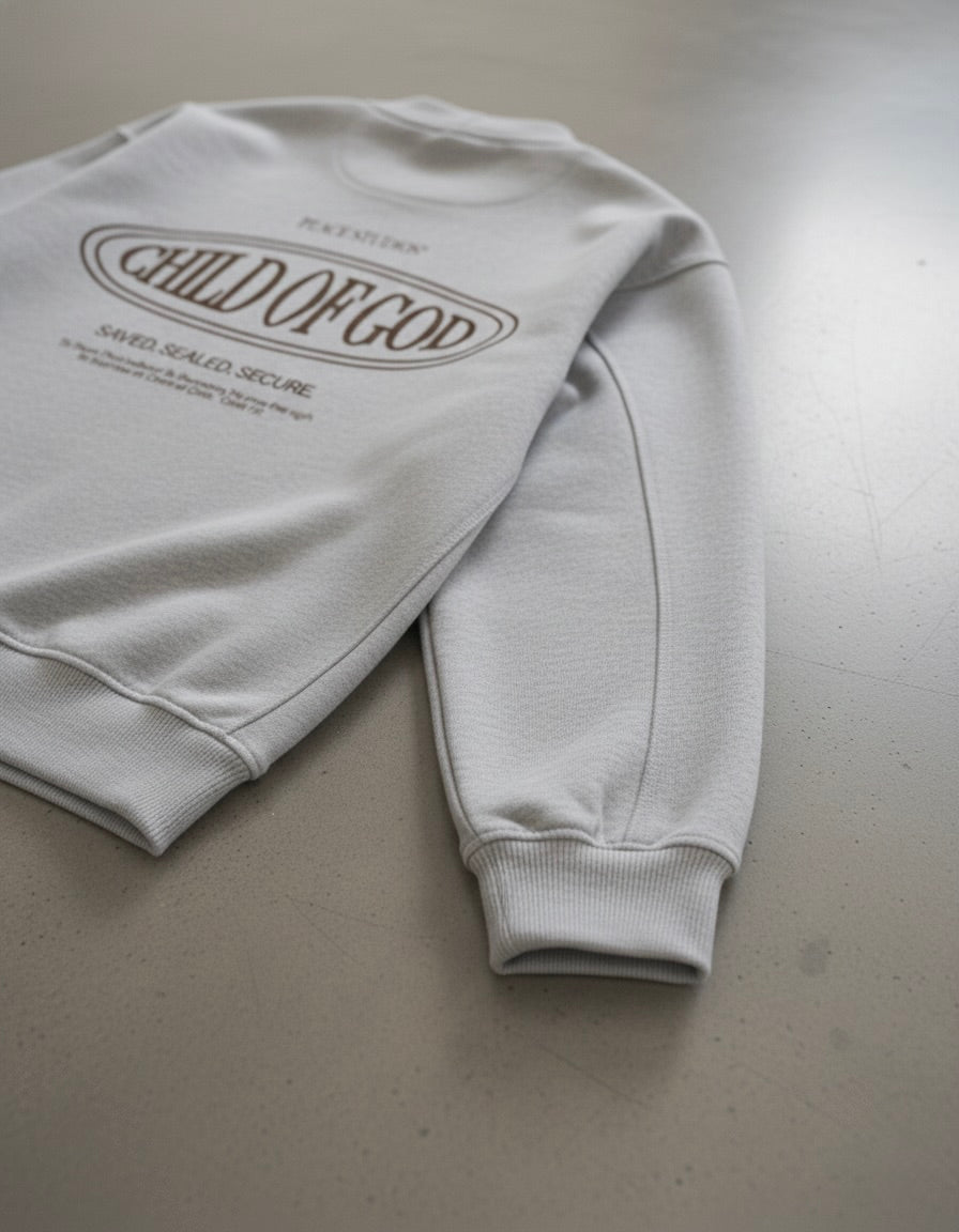 Child of God II Gray Essential Heavyweight Sweat Cardigan | House Of Peace®