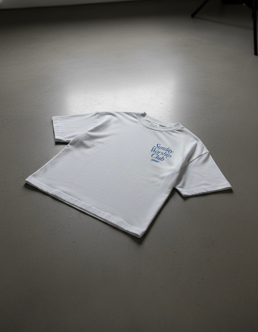 Sunday Worship Club Boxy Tee White | House Of Peace®