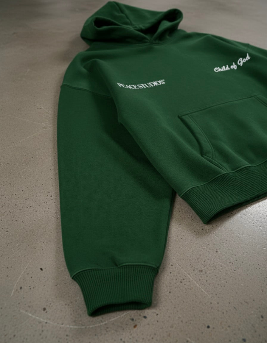 Child of God Green Oversized Heavyweight Hoodie | House Of Peace®