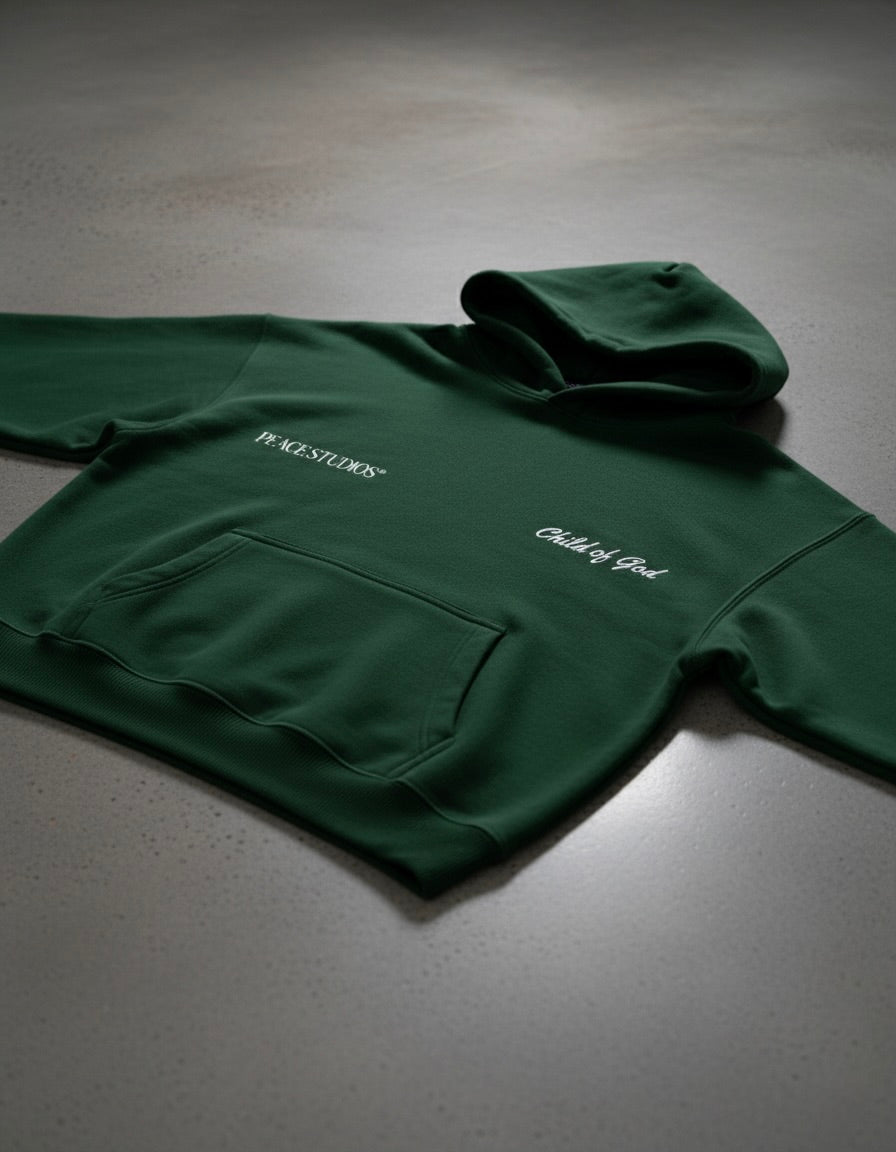 Child of God Green Oversized Heavyweight Hoodie | House Of Peace®