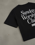Sunday Worship Club Boxy Tee Black | House Of Peace®