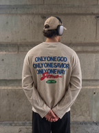 Only Jesus Vintage Waffle Raw Edge Beige Longsleeve | House of Peace®