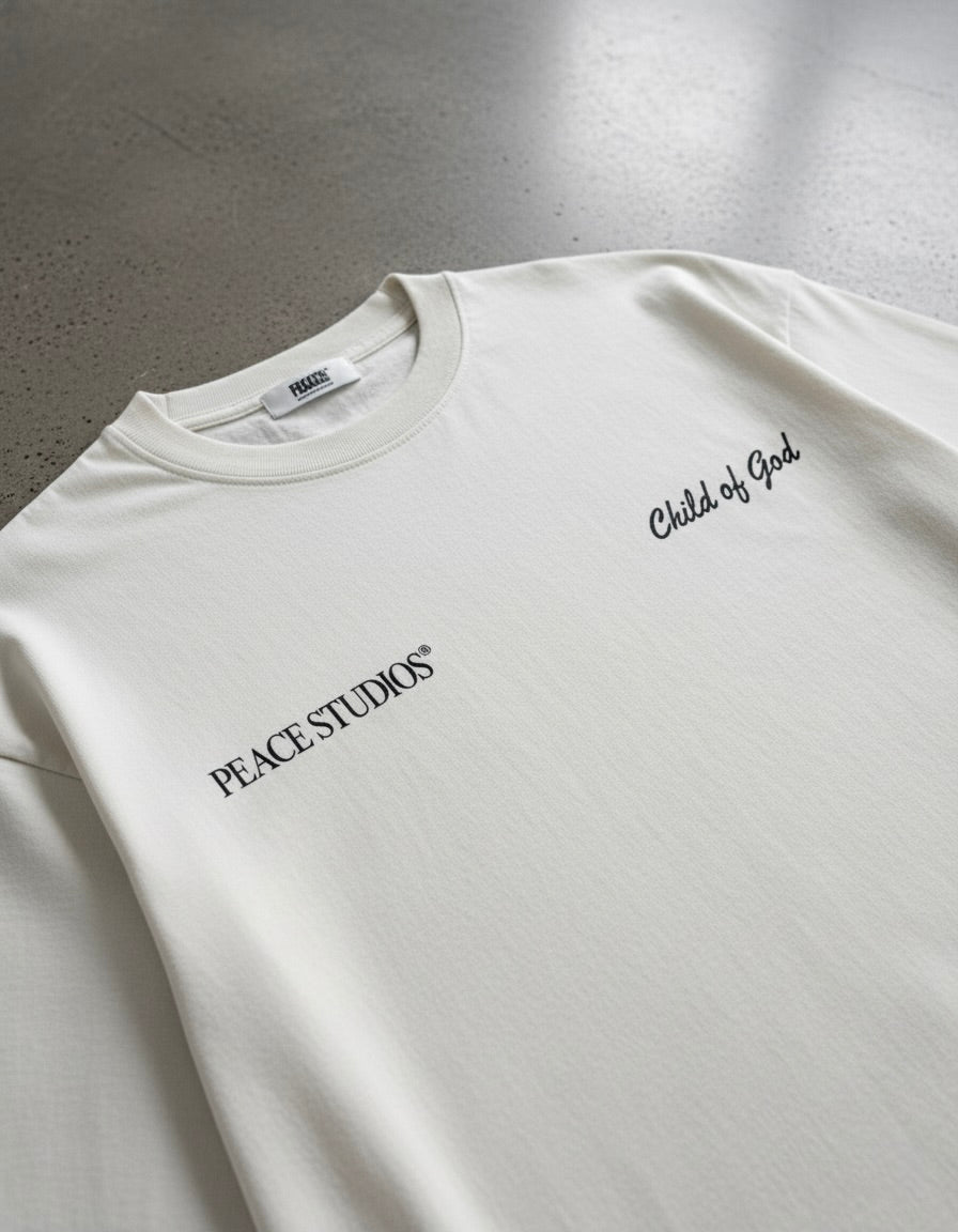 Child of God Longsleeve Loose Fit Tee White | House Of Peace®
