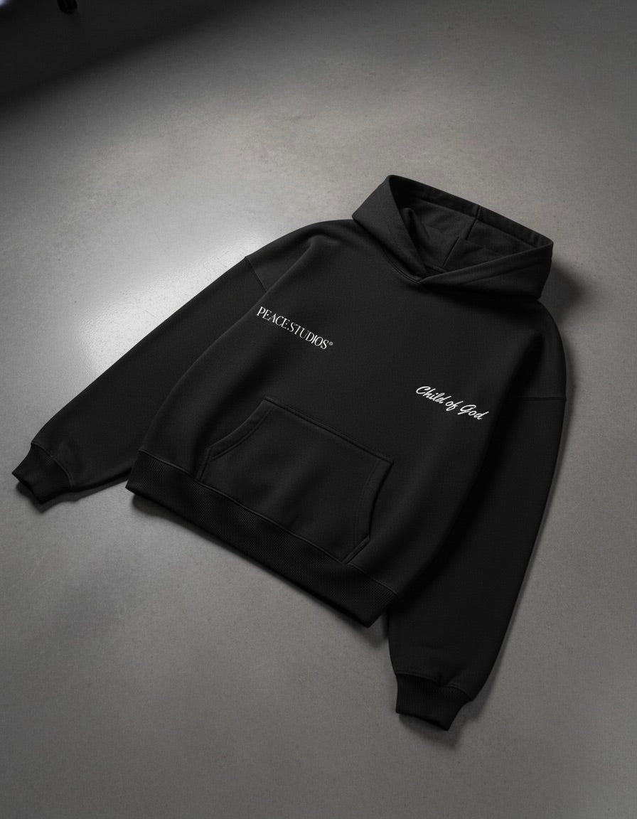 Child of God Black Oversized Heavyweight Hoodie | House Of Peace®