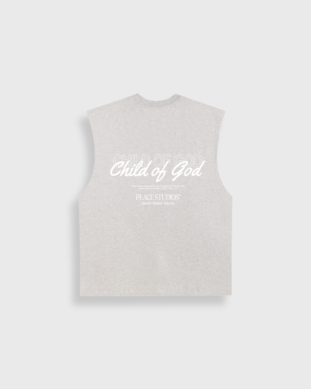 Child of God Ash Gray Raw Edge Heavyweight Tank Top | House Of Peace®