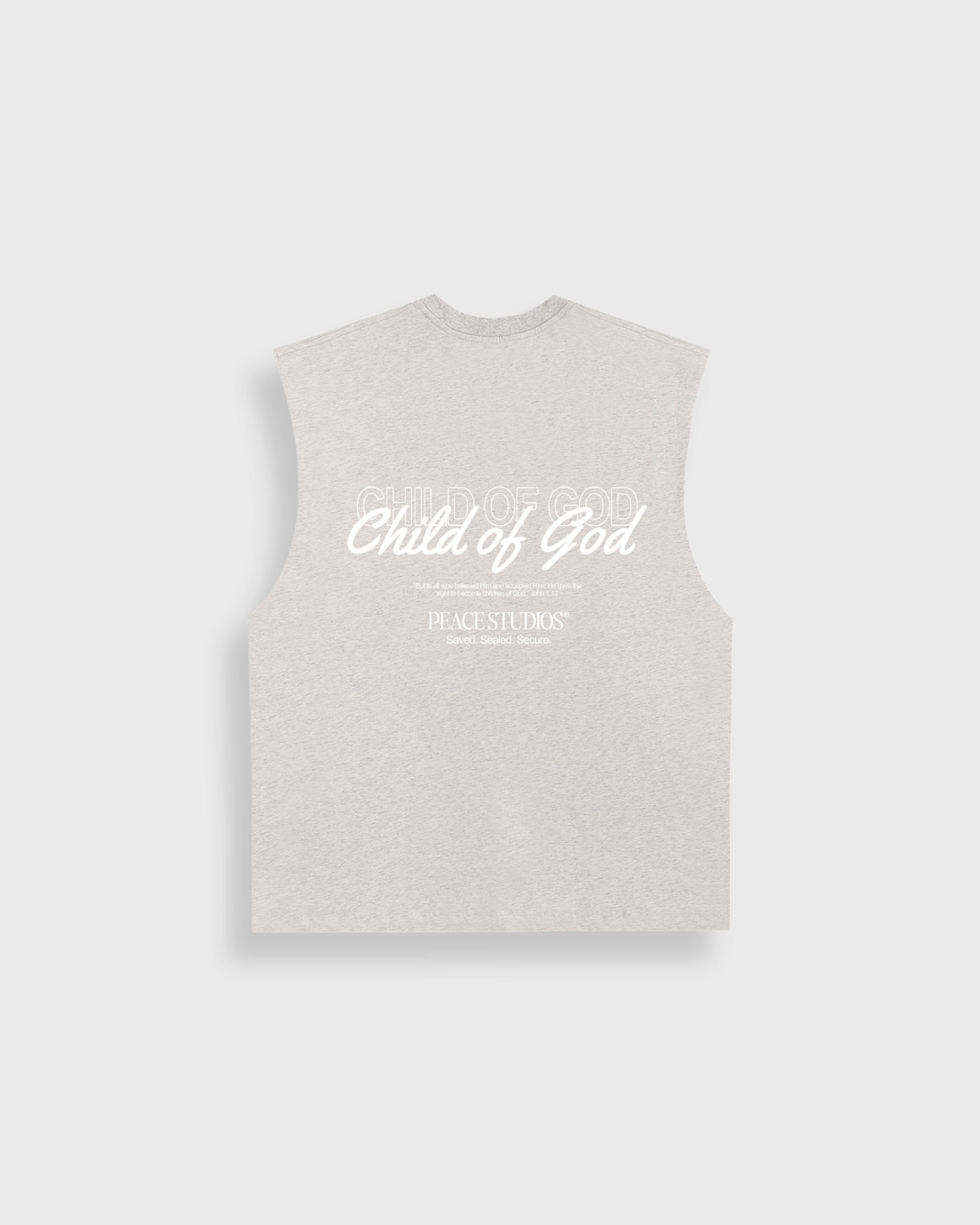 Child of God Ash Gray Raw Edge Heavyweight Tank Top | House Of Peace®