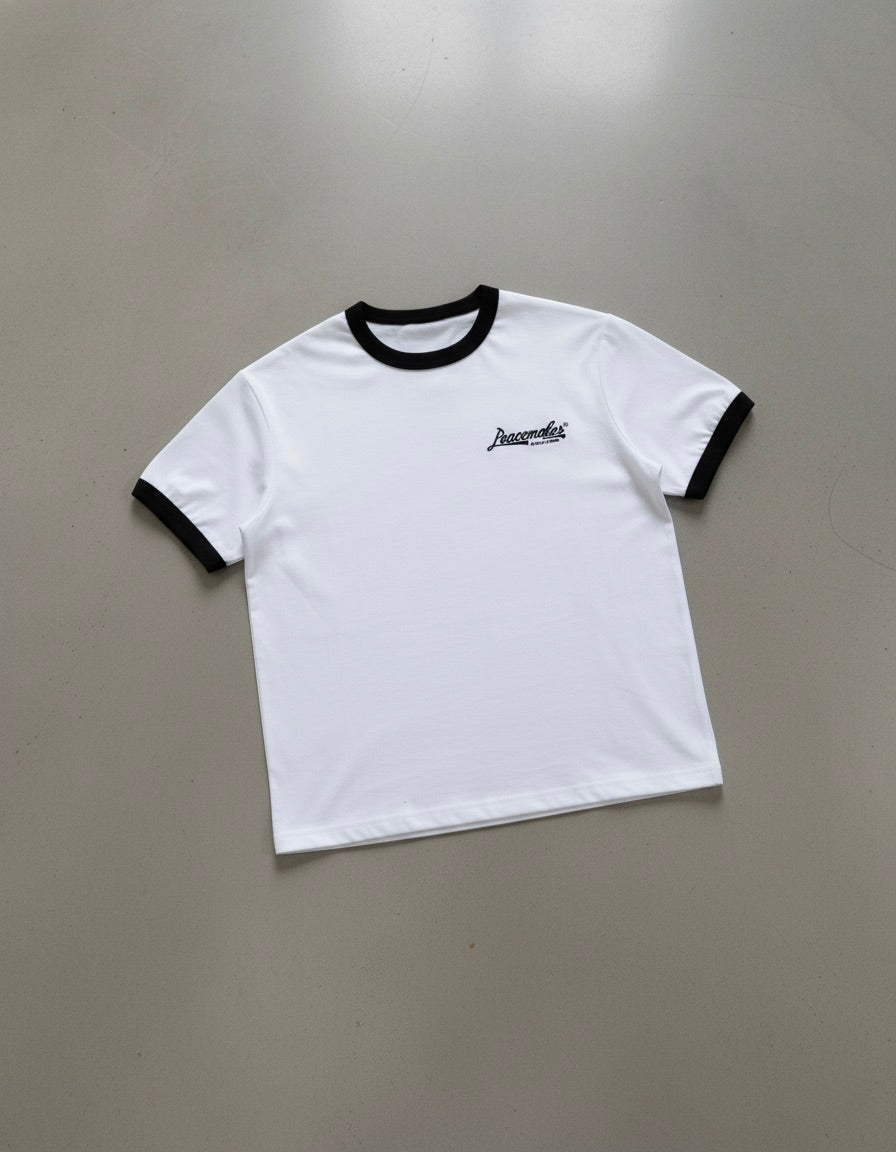 Peacemaker Vintage Style White Ringer T-Shirt  | House Of Peace®