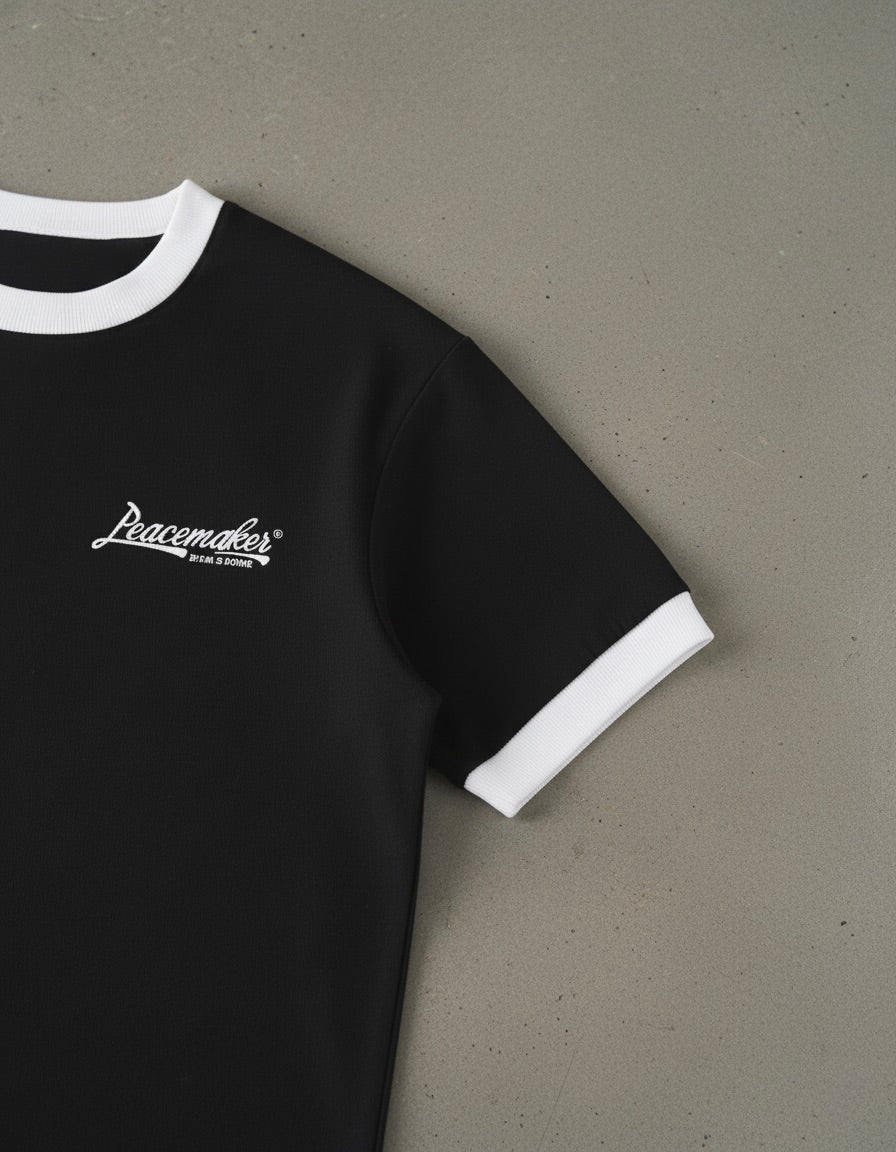 Peacemaker Vintage Style Black Ringer T-Shirt  | House Of Peace®