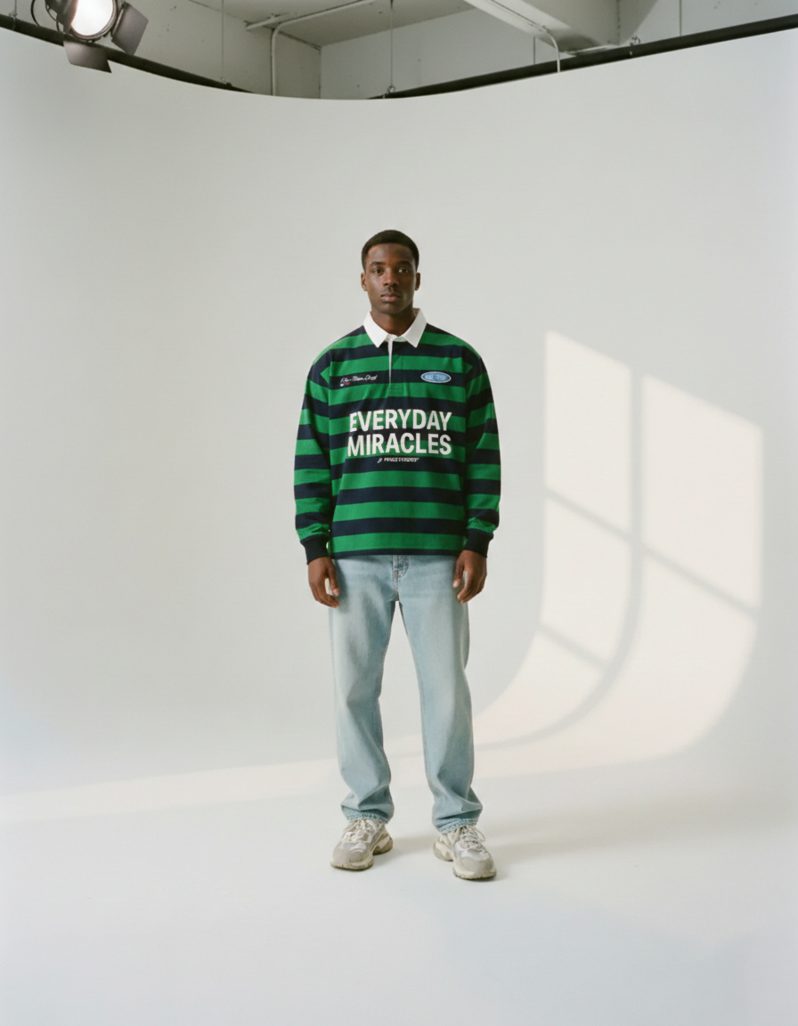 Everyday Miracles Green Stripe Polo Shirt | House Of Peace®