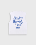 Sunday Worship Club White Raw Edge Tank Top | House Of Peace®