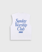 Sunday Worship Club White Raw Edge Tank Top | House Of Peace®