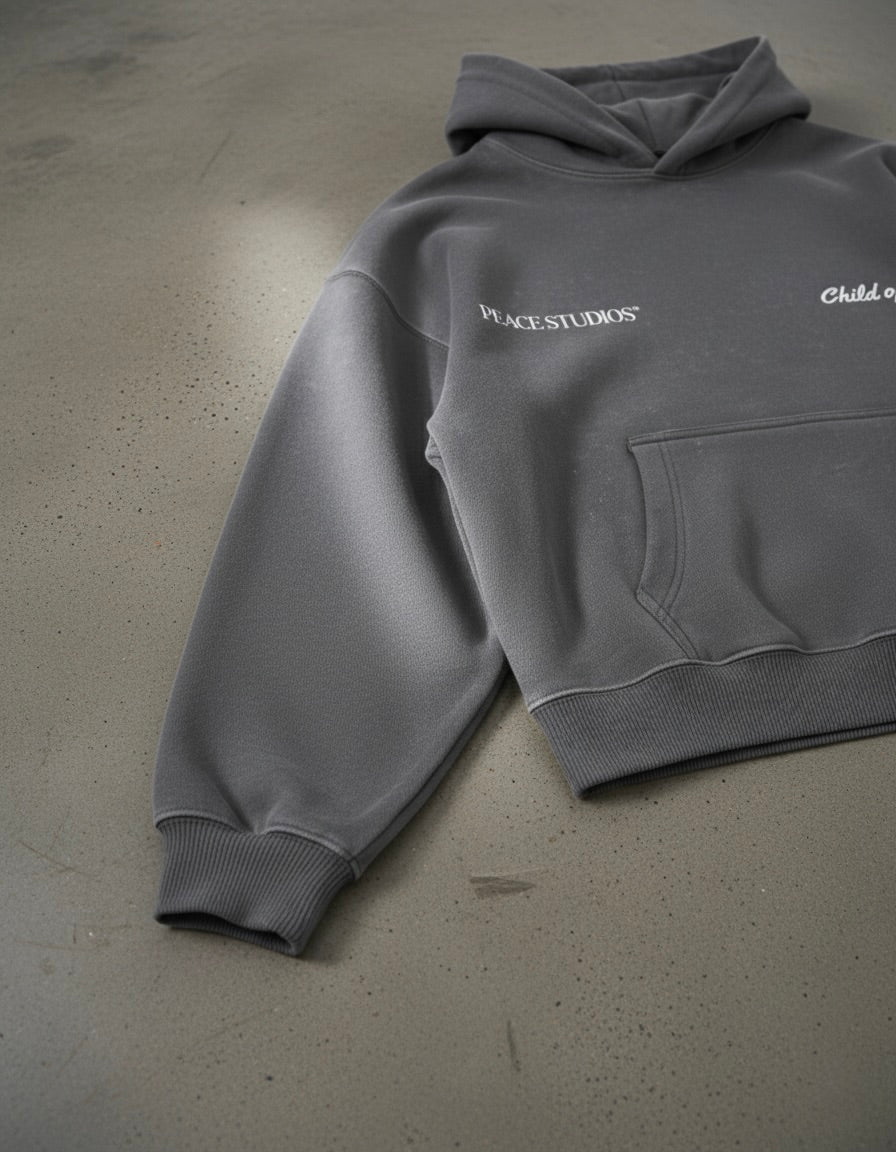 Child of God Gray Oversized Heavyweight Hoodie | House Of Peace®