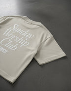 Sunday Worship Club Boxy Tee Beige | House Of Peace®